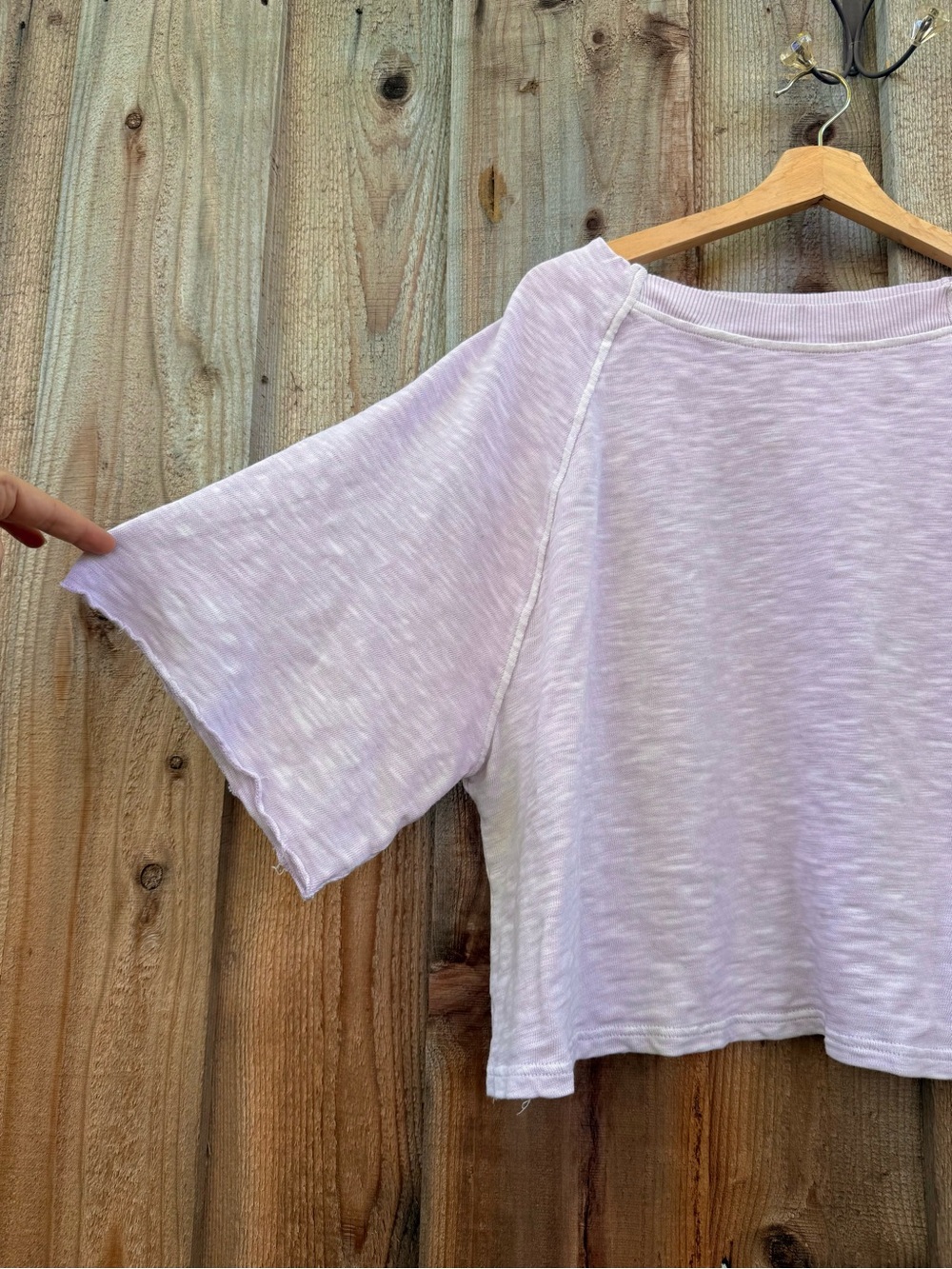 Lavender Casual Knit Raglan Slub Crop Top 🌿